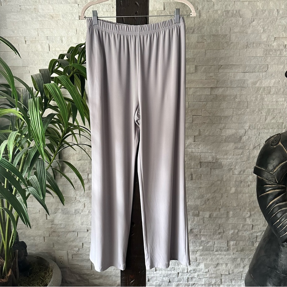 IC by CONNIE Polyester Light Grey Flowy Pull On Pants Size M